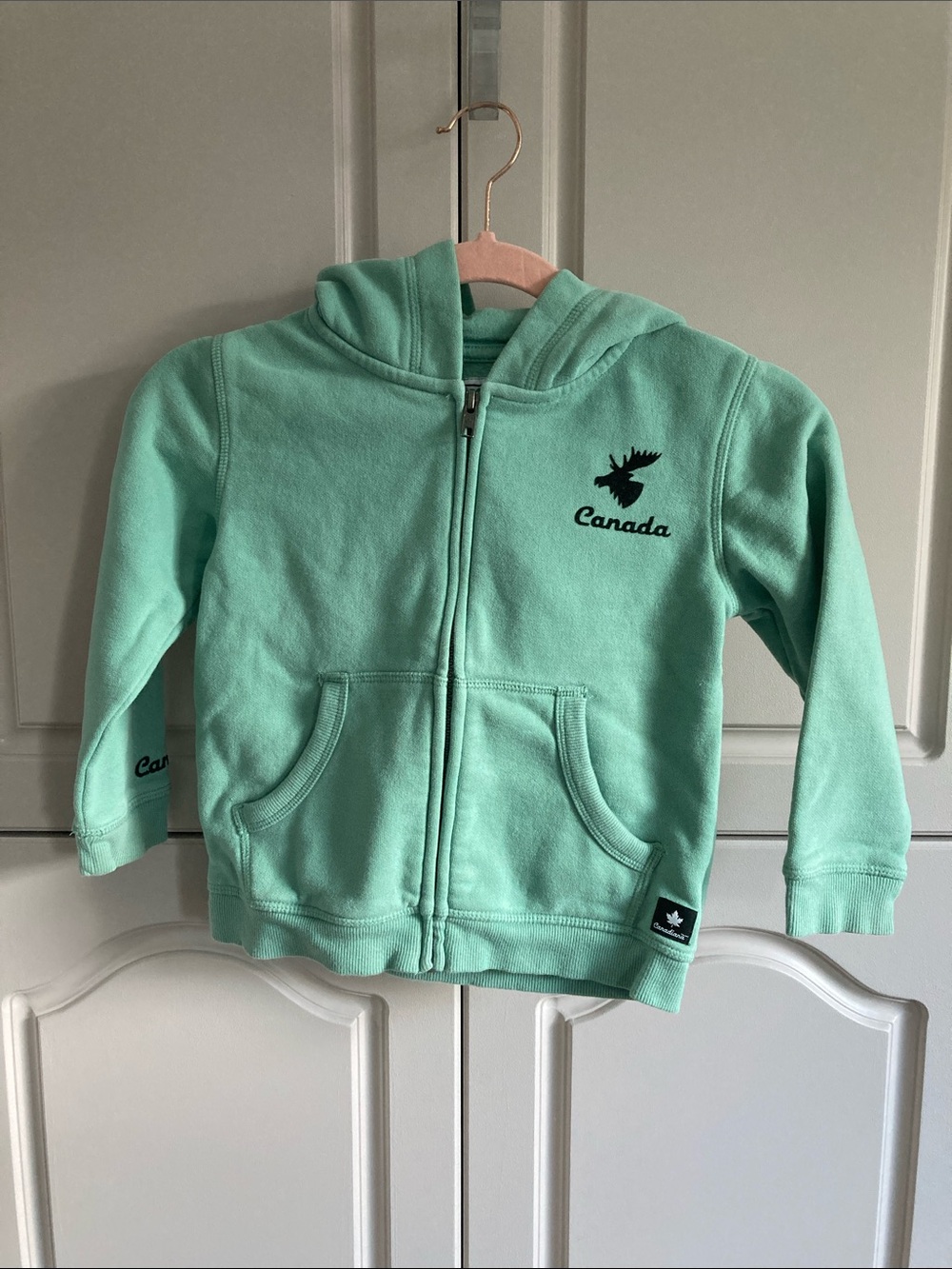 CANADIANA - Kids Unisex Hoodie Size 5T Mint Green